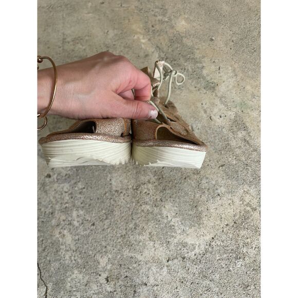 Fly London Yexa lace up metallic wedge shoes EU 37 - Picture 3 of 8